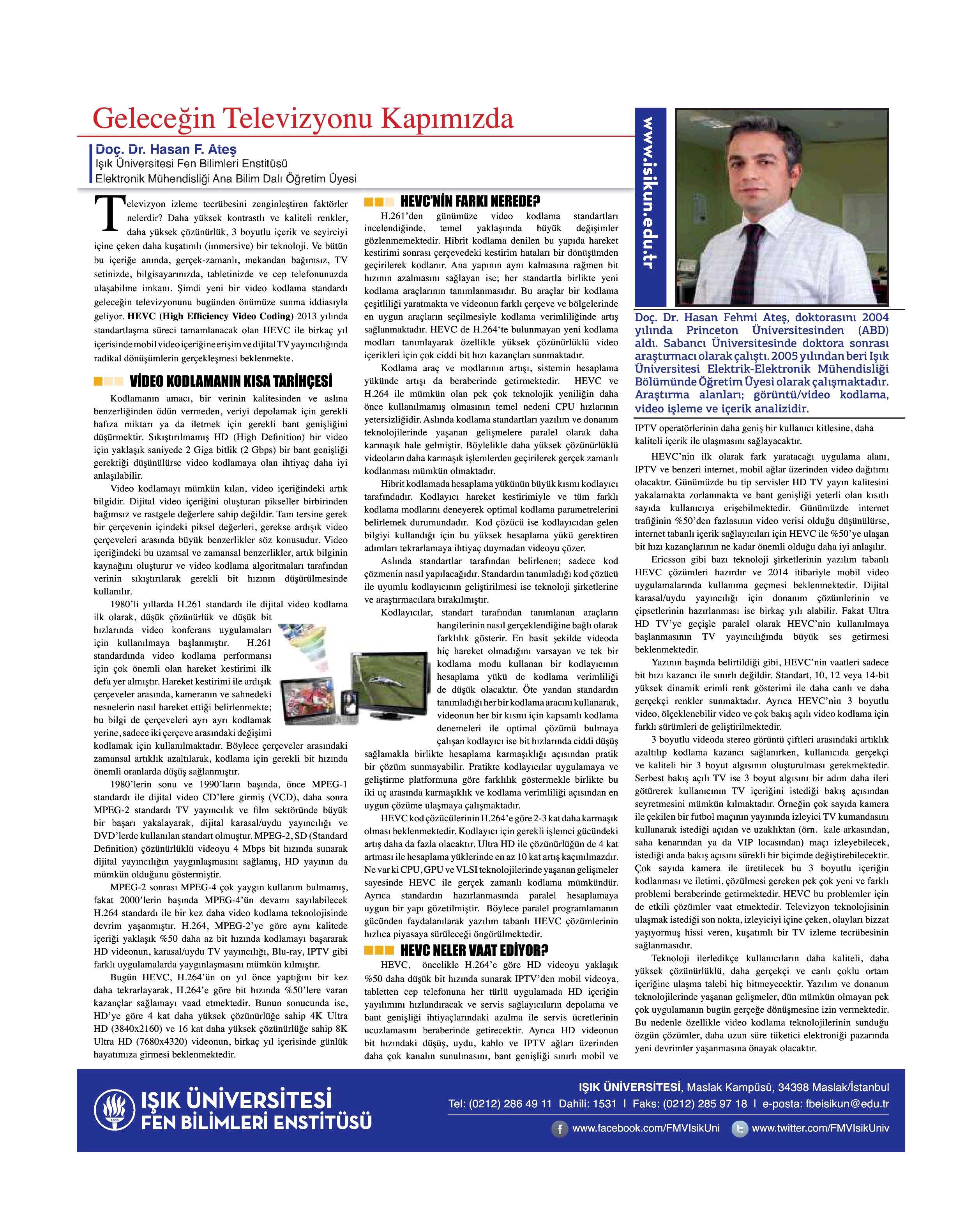 Cumhuriyet Bilim Teknoloji Gazete Eki-MART 2013