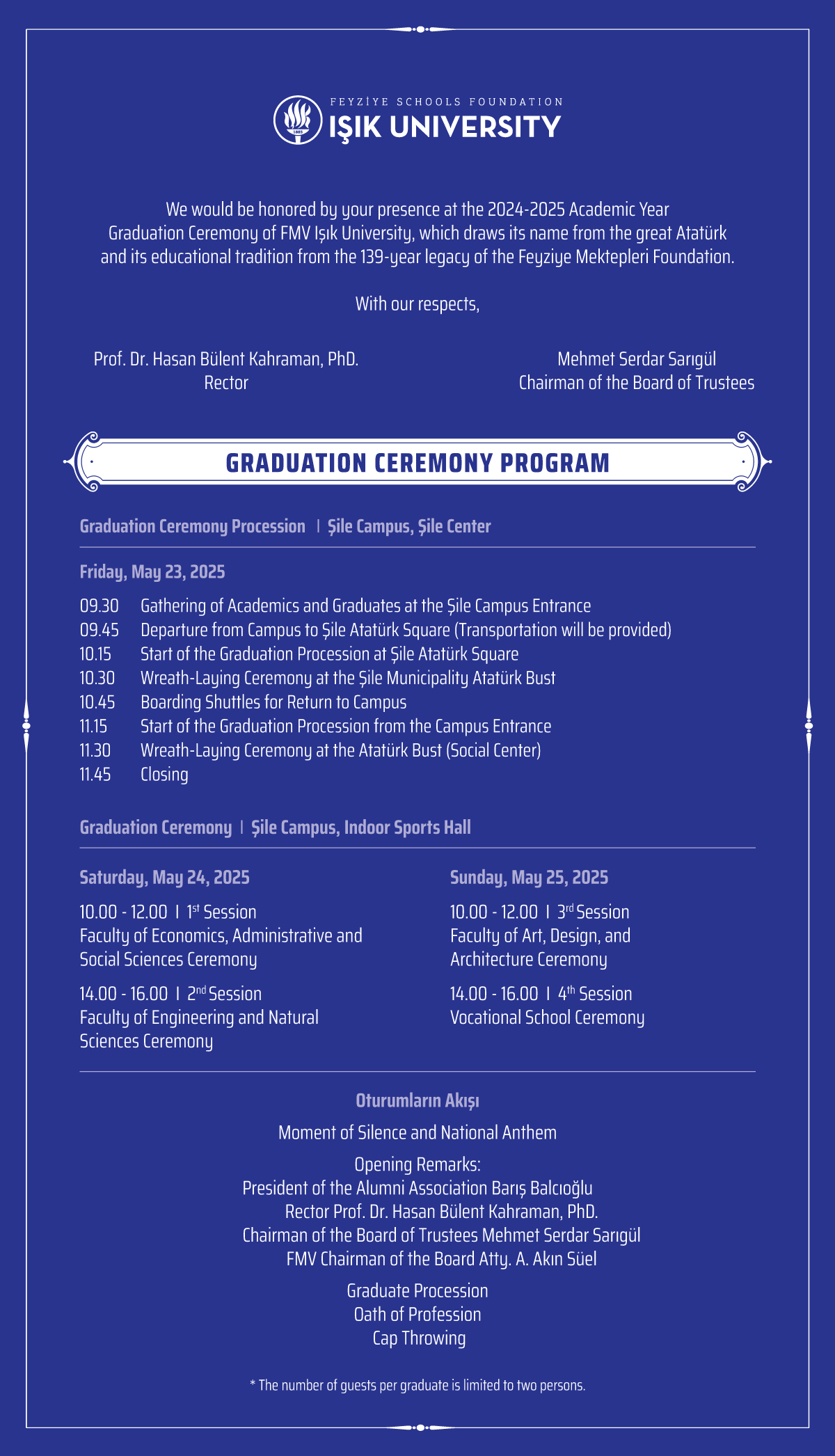 2024 - 2025 Graduation Ceremony Program