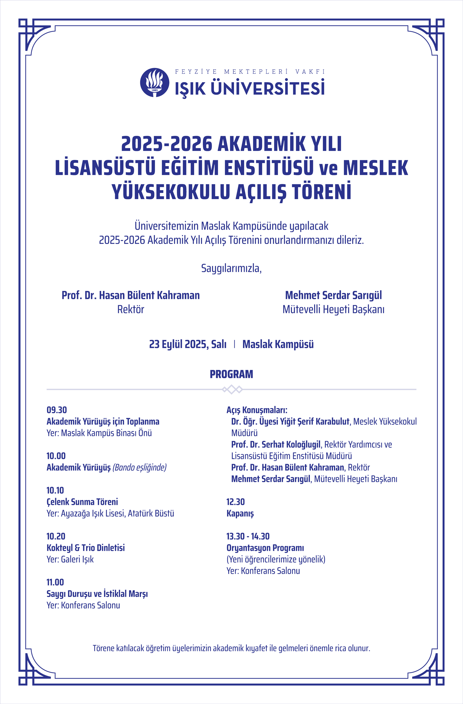 2025-2026 Akademik Yılı Açılış Töreni - Maslak
