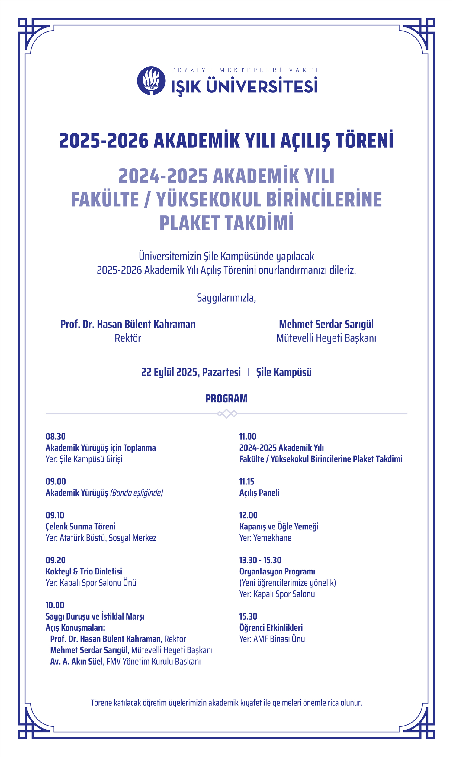 2025-2026 Akademik Yılı Açılış Töreni - Şile