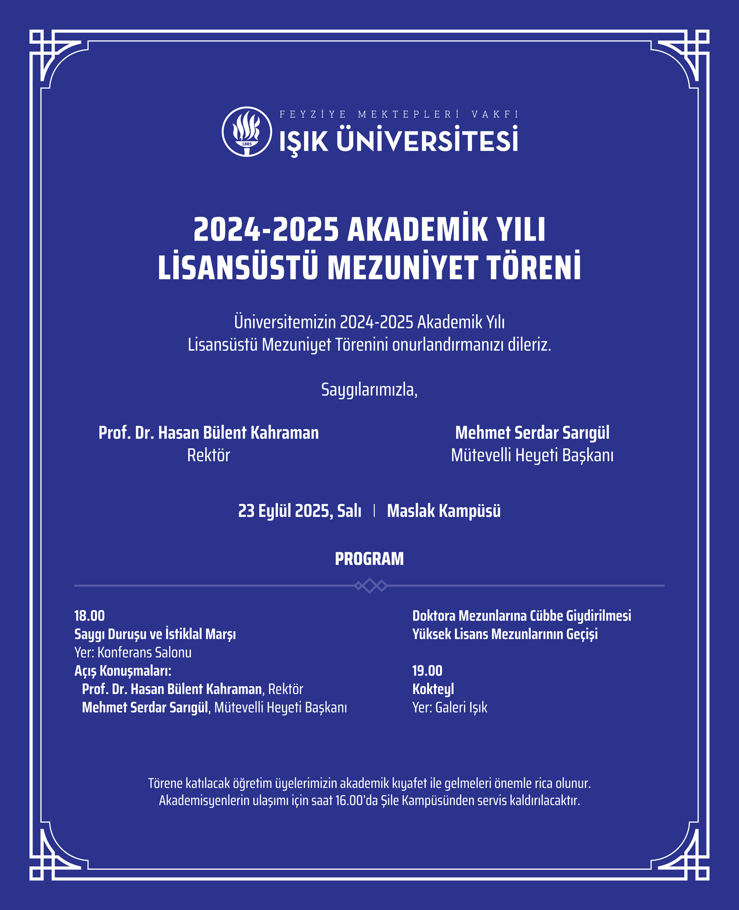 2024 - 2025 Lisansüstü Mezuniyet Töreni 