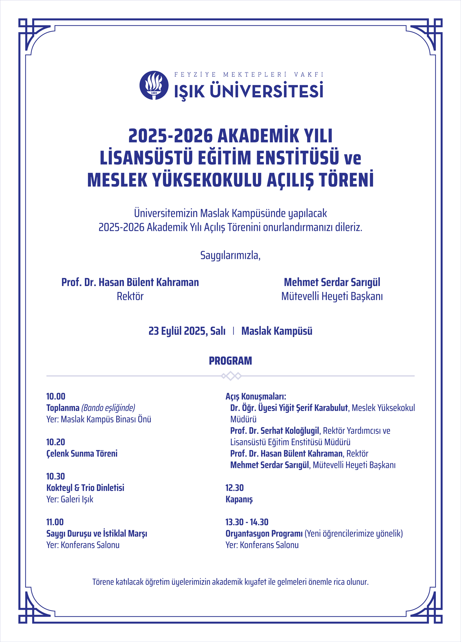 2025-2026 Akademik Yılı Açılış Töreni - Maslak