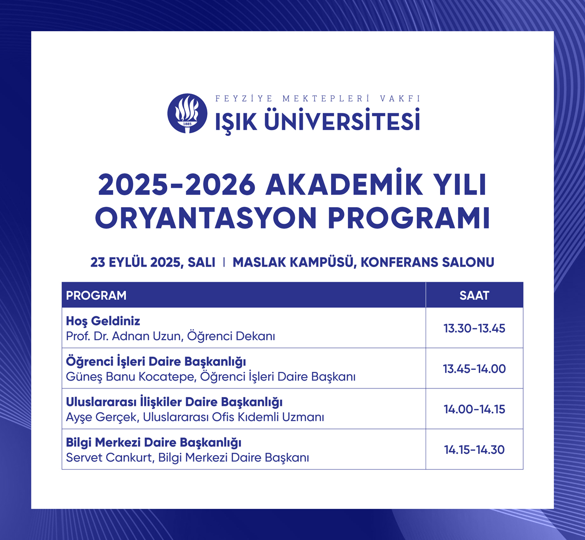 2025-2026 Akademik Yılı Oryantasyon Programı - TR