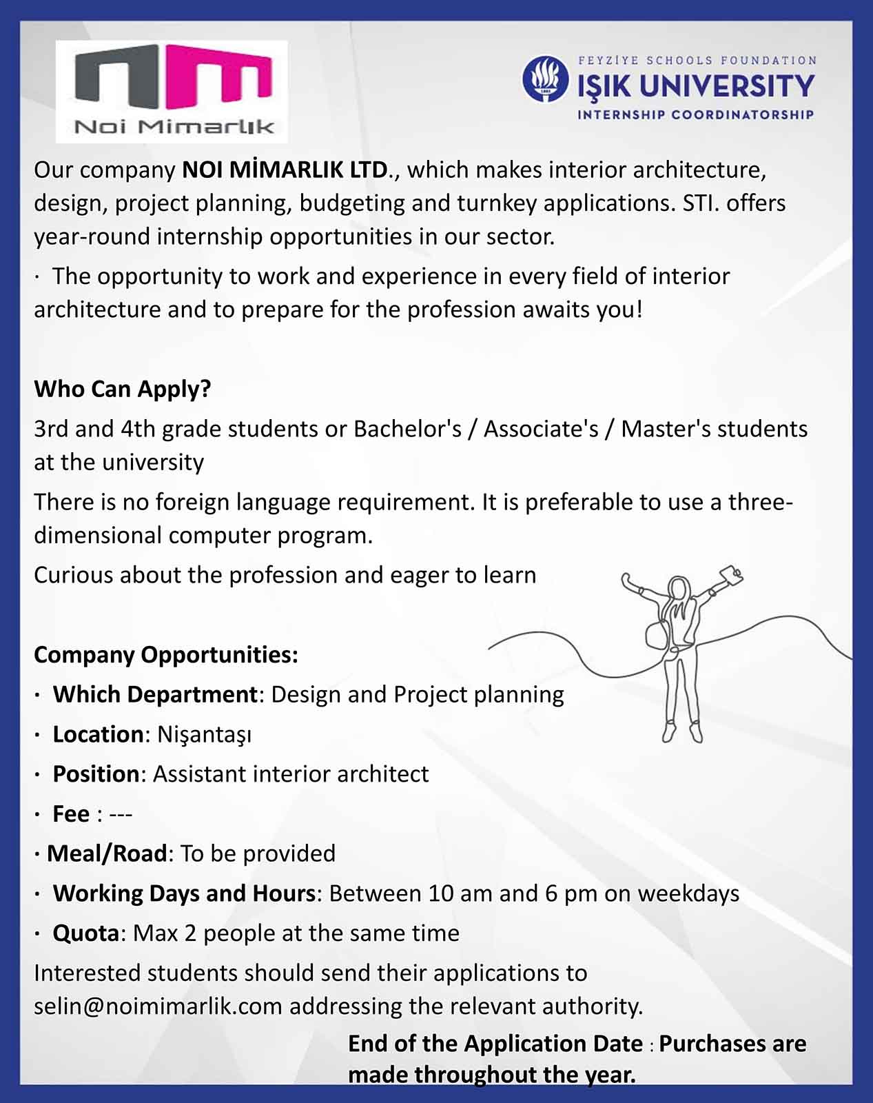 NOI Architecture Interior Architecture Internship Opportunity
