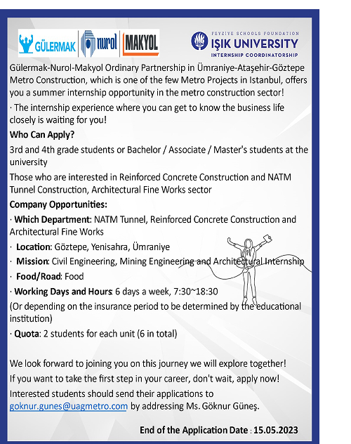 Gülermak Nurol - Staj Programı