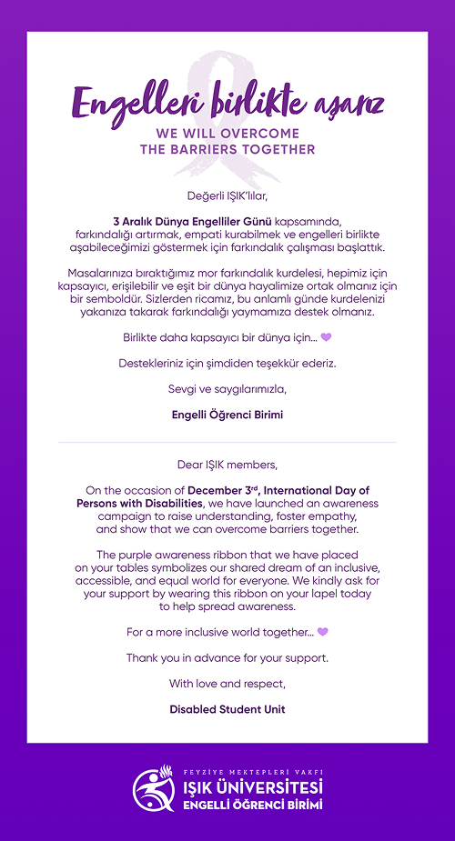 3 Aralık Dünya Engelliler Günü