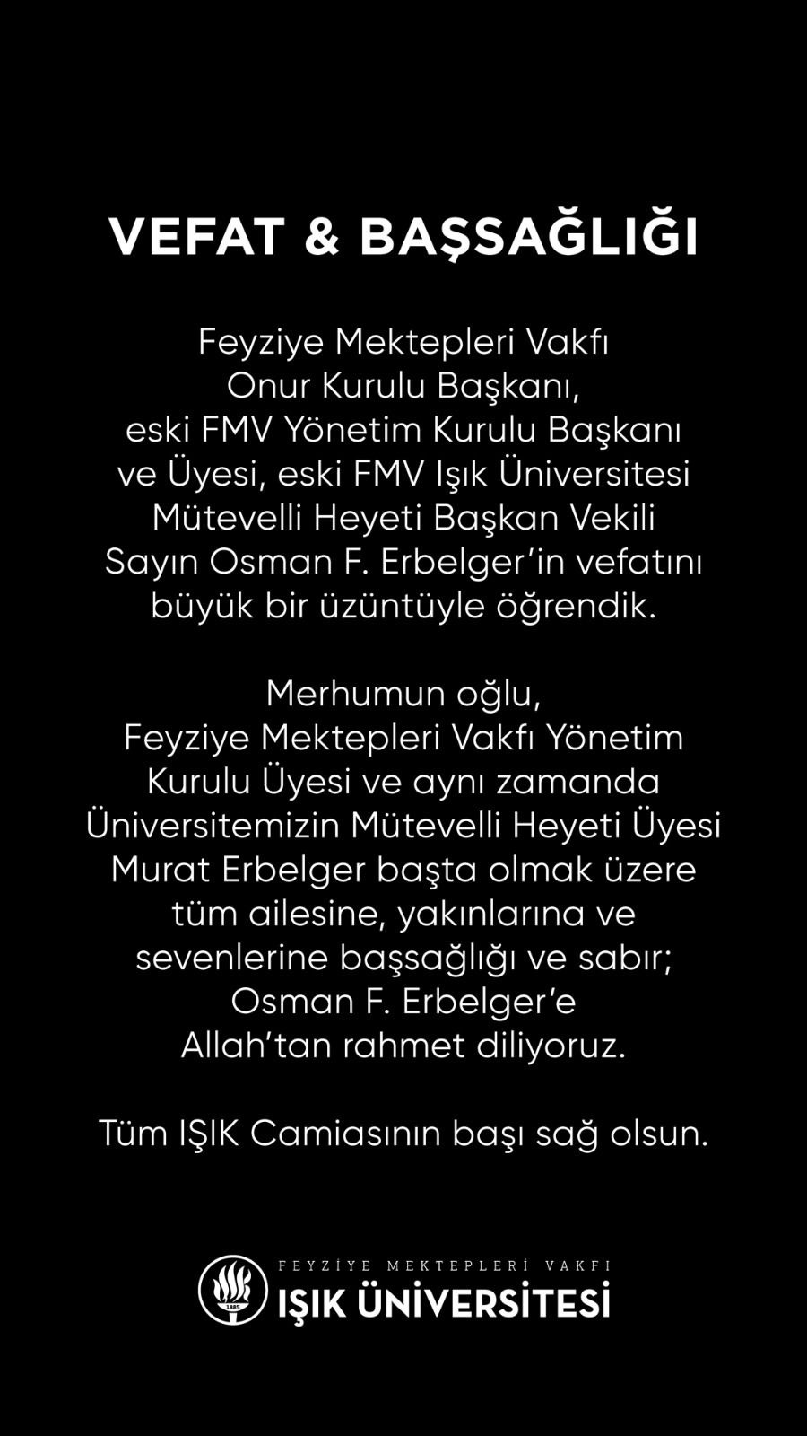 Vefat ve Başsağlığı