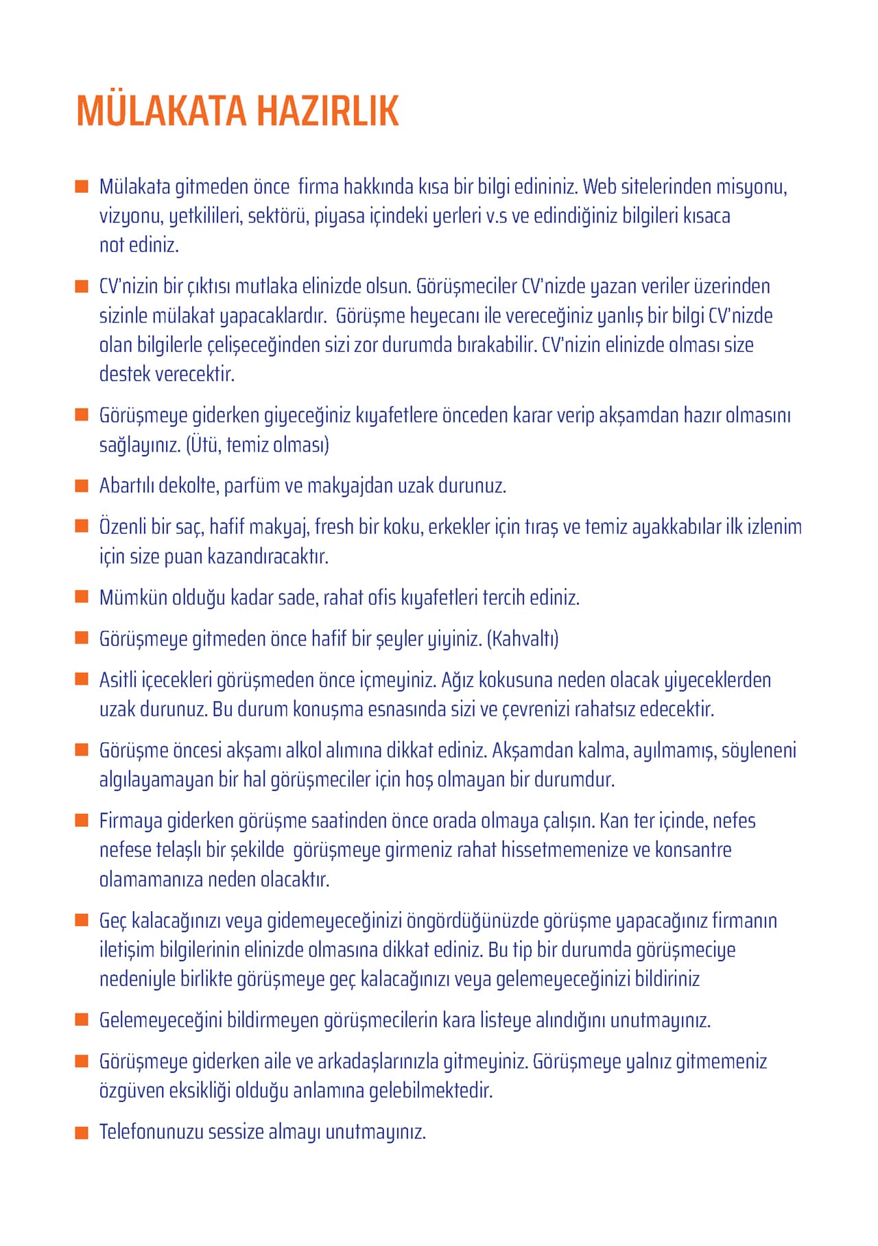 Mülakata Hazırlık