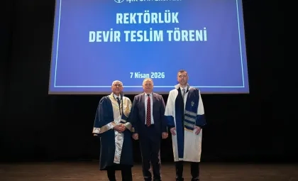 Prof. Dr. Hasan Bülent Kahraman'ın Rektörlük görevini Prof. Dr. Serhat Koloğlugil'e devrettiği devir teslim töreni.