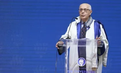 Işık Üniversitesi 2025-2026 Akademik Yılı Açılış Töreni'nde Rektör Prof. Dr. Hasan Bülent Kahraman'ın açılış konuşması anı
