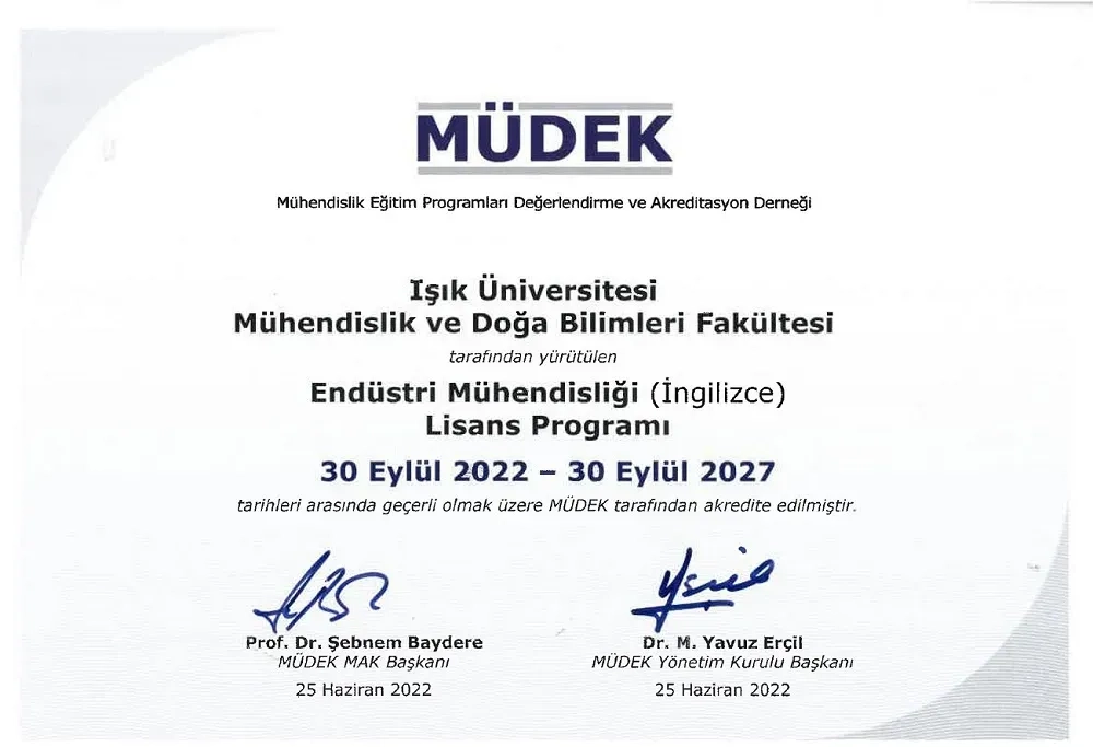 Endüstri Mühendisliği Akreditasyon inde_akredite_certificate