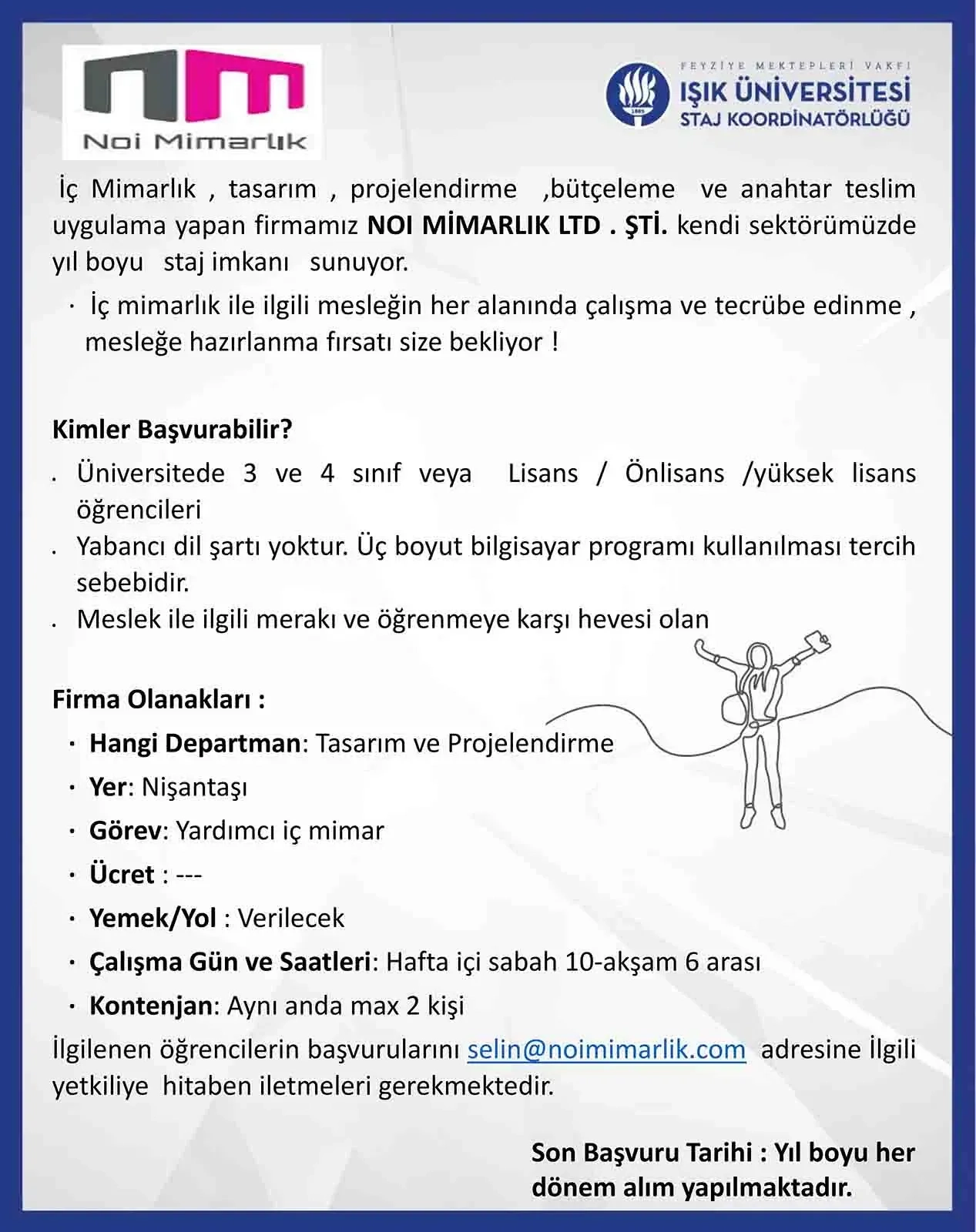 NOI Mimarlık İç Mimarlık Staj Fırsatı
