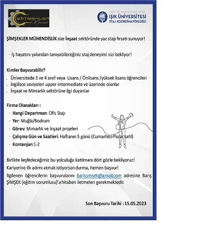 Şimşekler Mühendislik Ofis Stajı